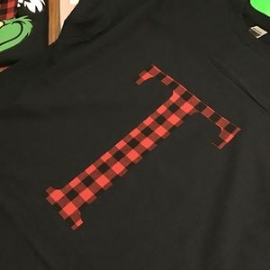 Personalized flannel monogram tee